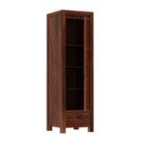 Amer Solid Sheesham Wood Single Door Wardrobe With One Drawer (Natural Finish)